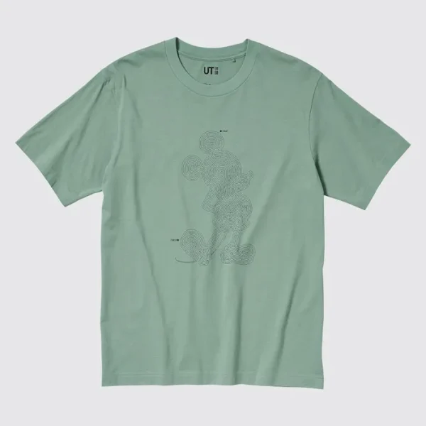 Mickey Stands UT Short Sleeve Graphic T-Shirt Green 01
